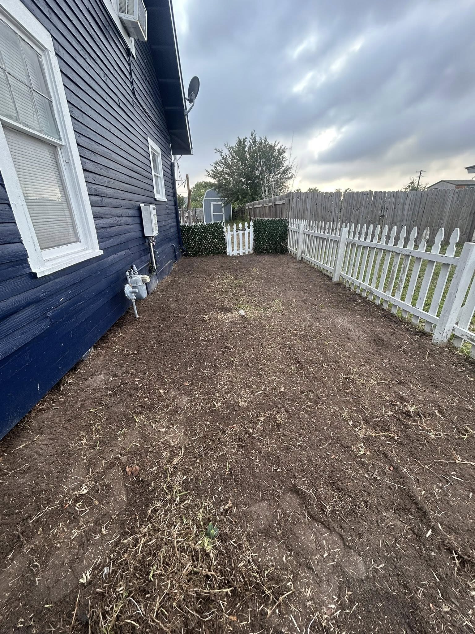Lawn cleanup & edging — after