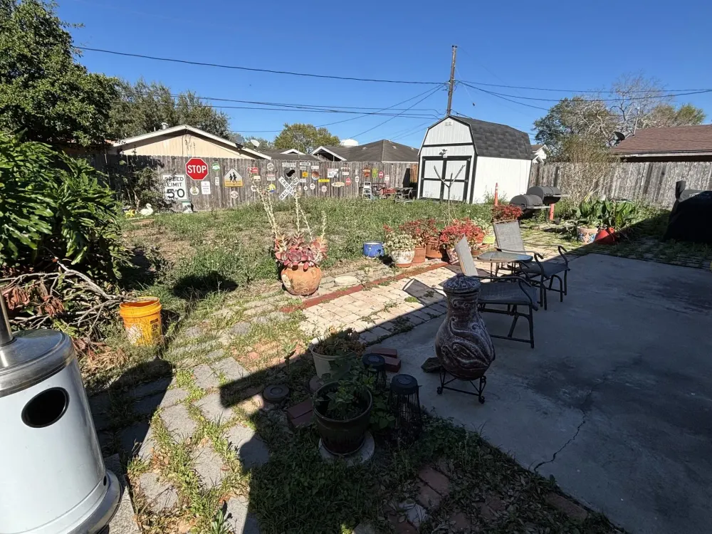 Patio & Debris Cleanup — before