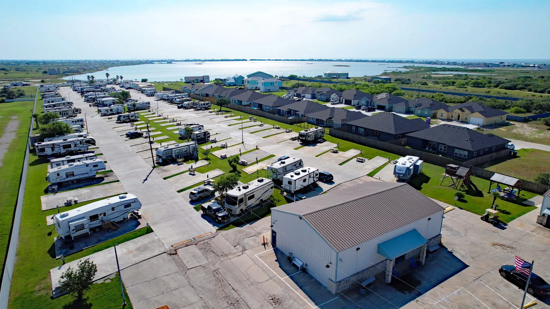 Copano Bay RV Resort — commercial lawn care by Crosscut Lawn Service near Fulton, TX